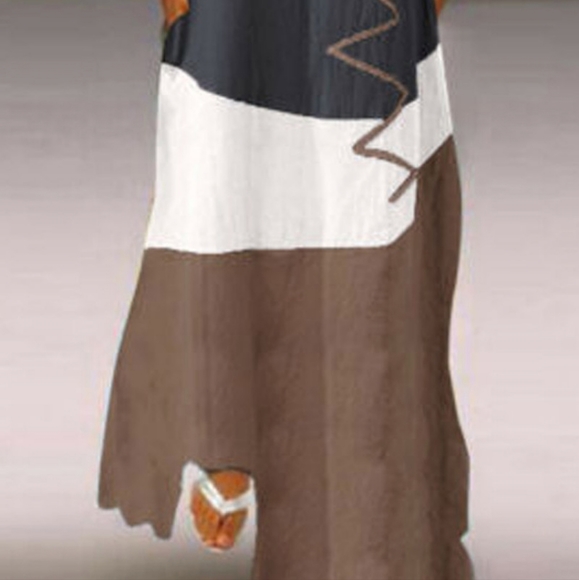 Black and Mocha Colorblock Tank Maxi Dress - Picture 3 of 7